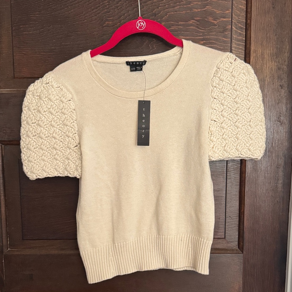 Theory - Short Sleeve Knit Sleeve Sweater NWT, Size P